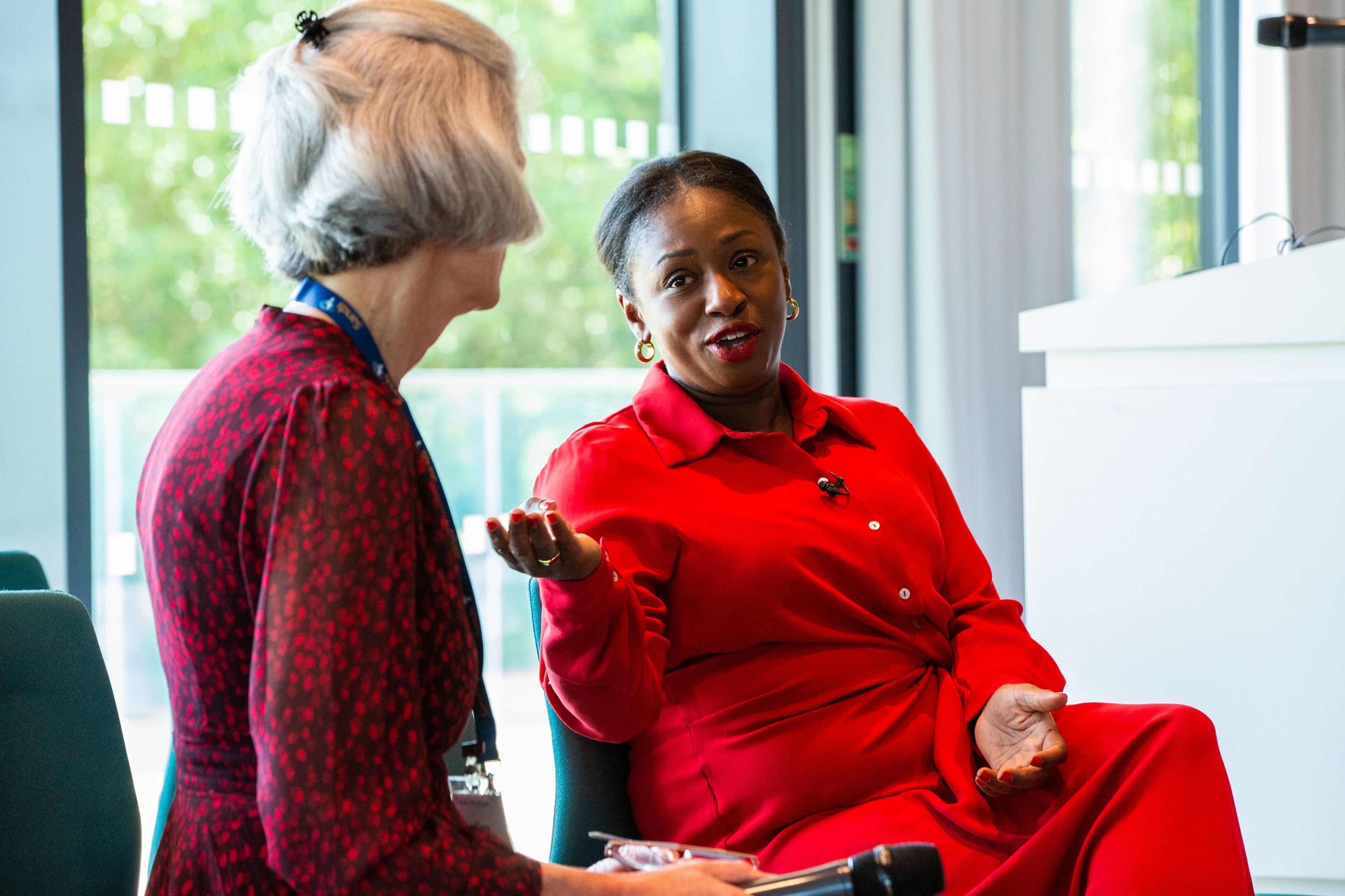 Genelle and Clea talking at the Sands Garden Day 2023