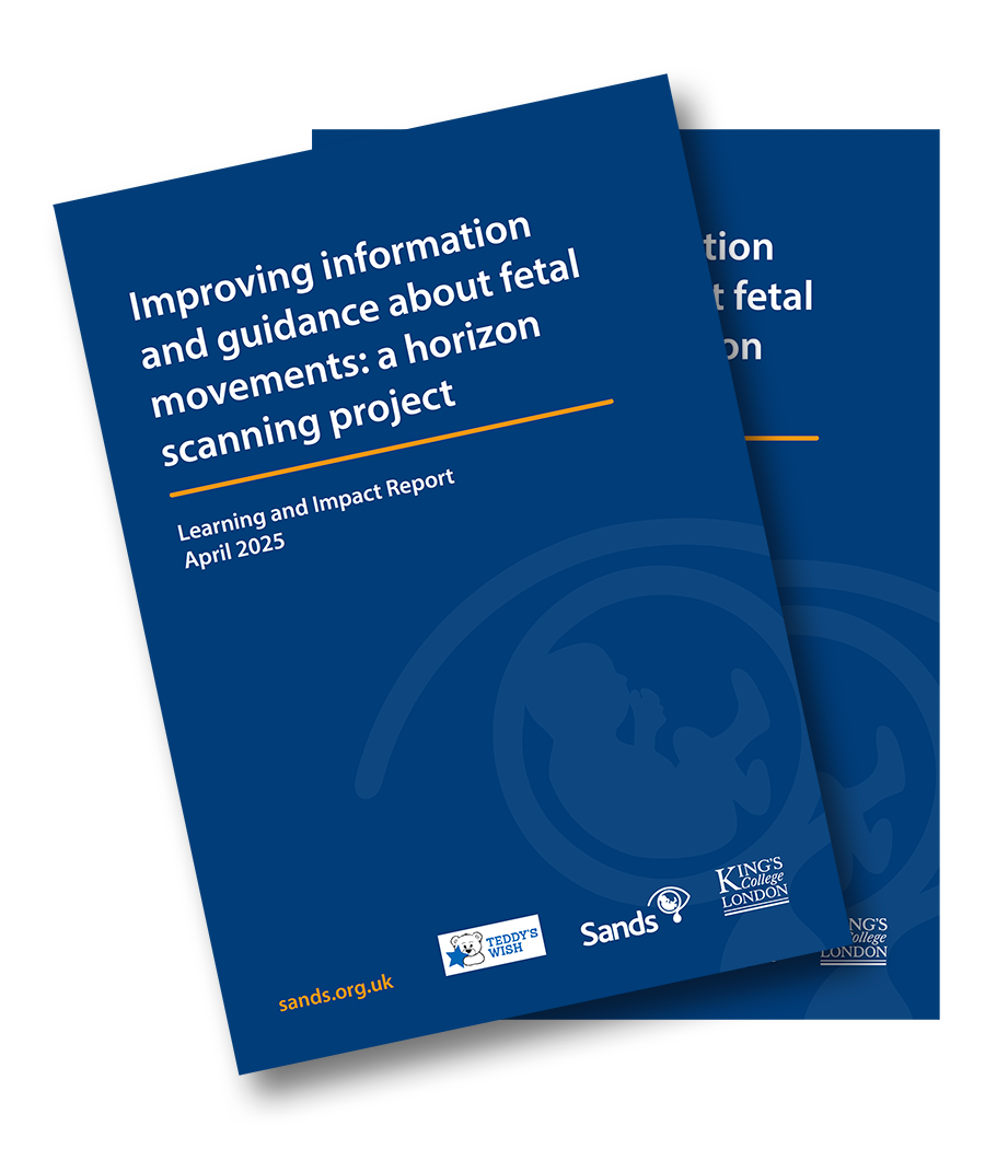 Front cover of the ‘Improving information and guidance about fetal movements: a horizon scanning project’ 2025 Learning and Impact Report. 