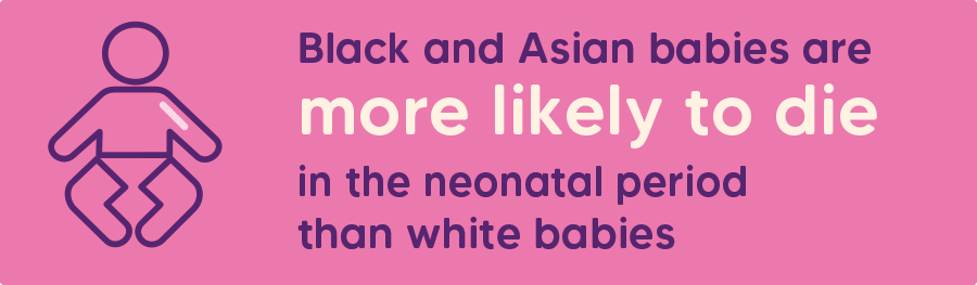 Black and Asian babies are more likely to die in the neonatal period than white babies