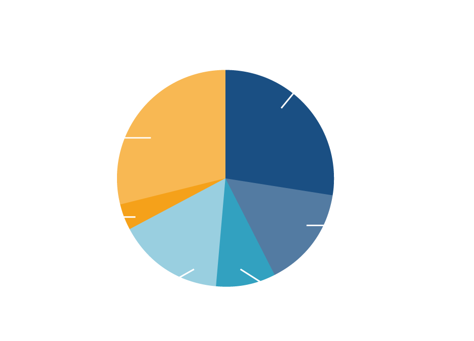Split of expenditure pie chart. Groups and volunteers 29 per cent. Raising funds 28 per cent. Improving bereavement care 15 per cent. Research and prevention 9 per cent . Bereavement support 16 per cent. Policy and campaigns 4 per cent