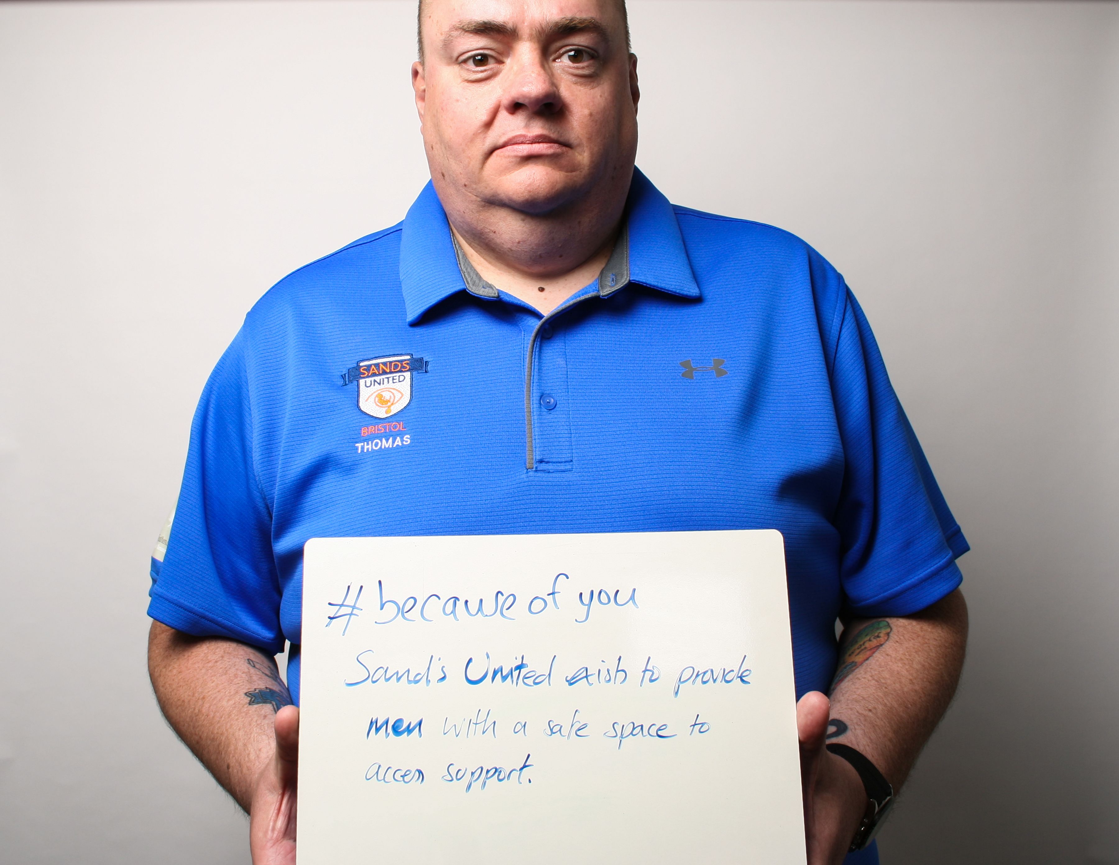 #BecauseOfYou Sands United exists to provide men with a safe space to access support.