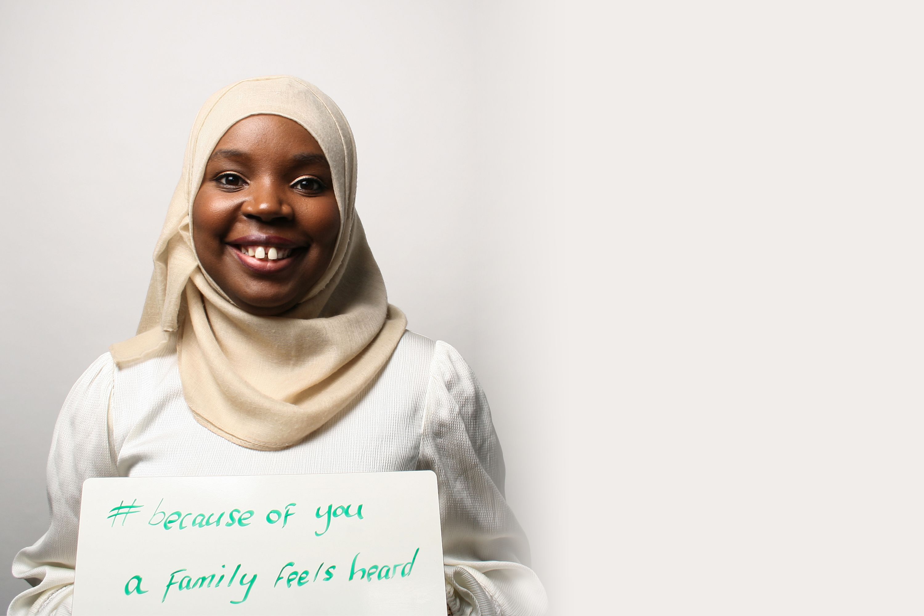 Because of you a family feels heard