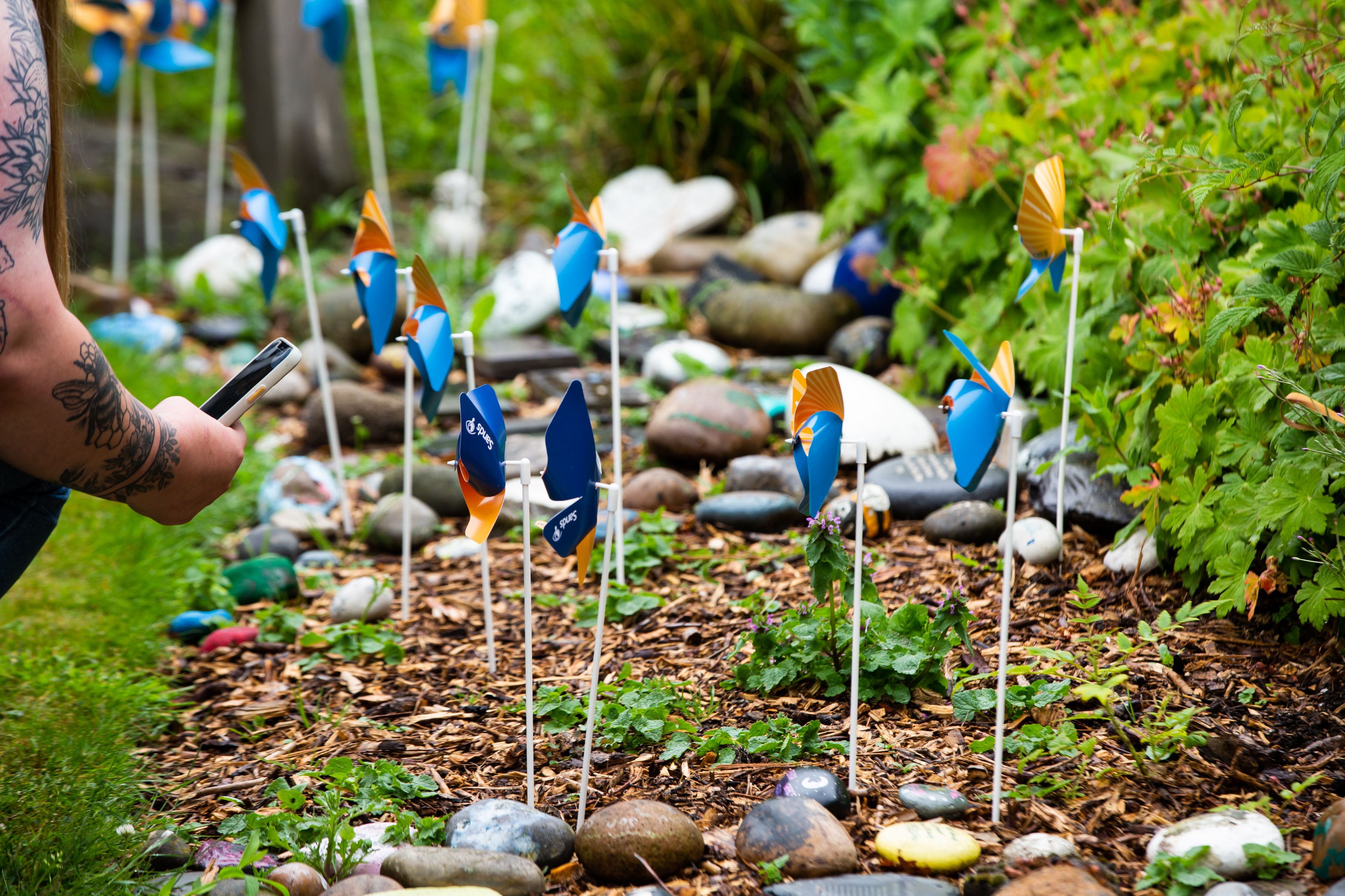 Pinwheels during the Sands Garden Day event.